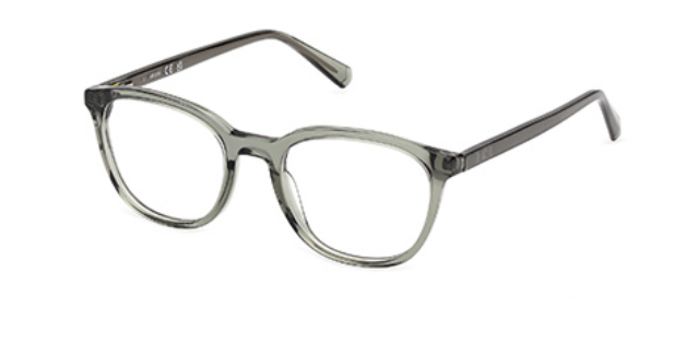 Shiny dark green acetate round optical frames, Guess GU50390 style