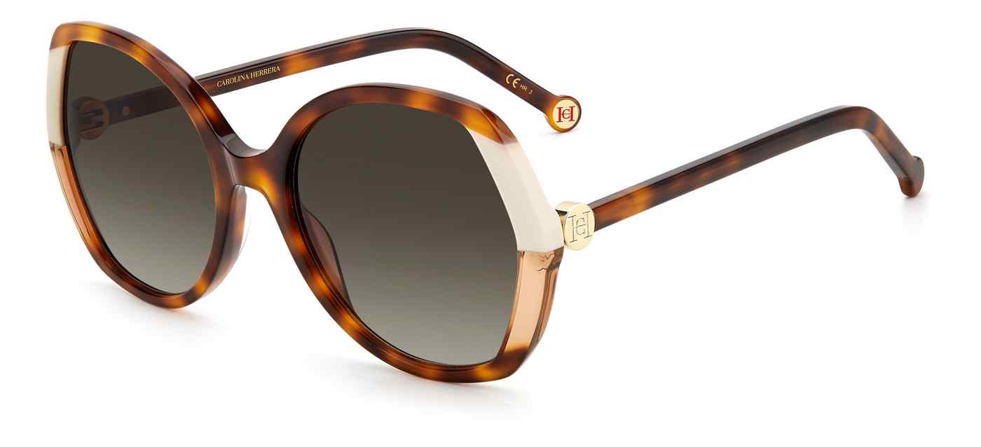 Carolina Herrera CH-0051/S irregular sunglasses in Havana Ivory