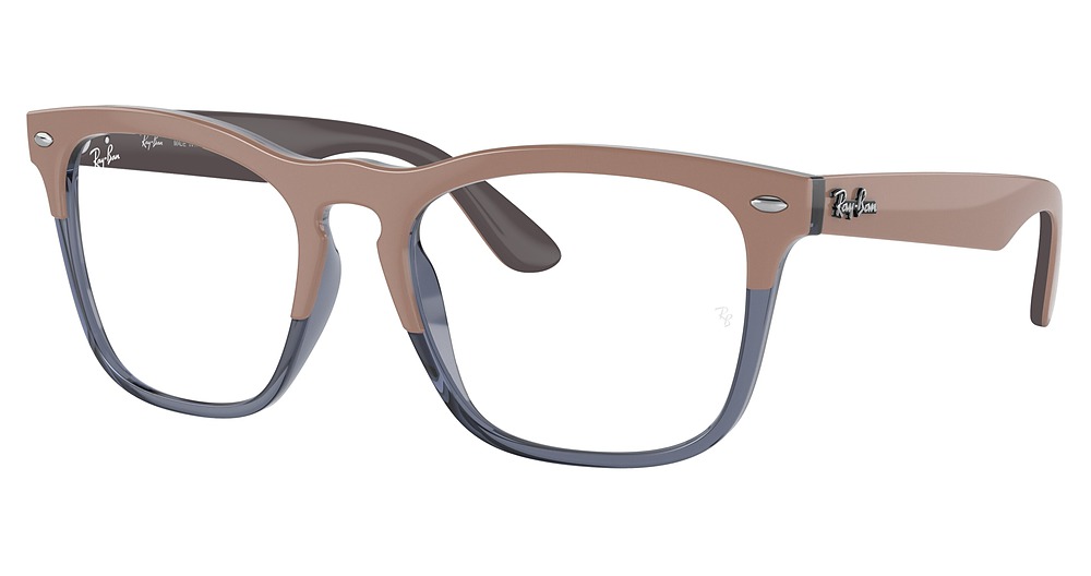 Ray-Ban RX4487V STEVE square eyeglasses in Beige on Transparent Dar
