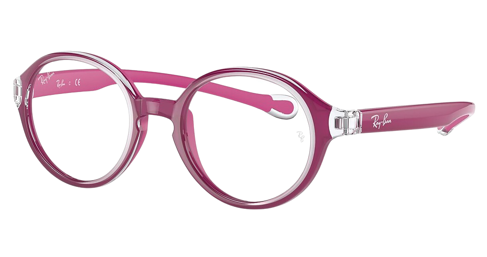 Ray-Ban RY9075V round eyeglasses in Transparent on Rubber Fu