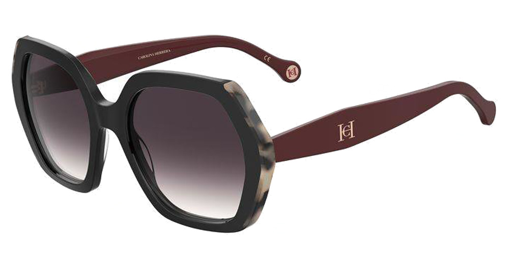 Carolina Herrera HER 0181/S irregular sunglasses in Black Burgundy/Pink Doubleshade