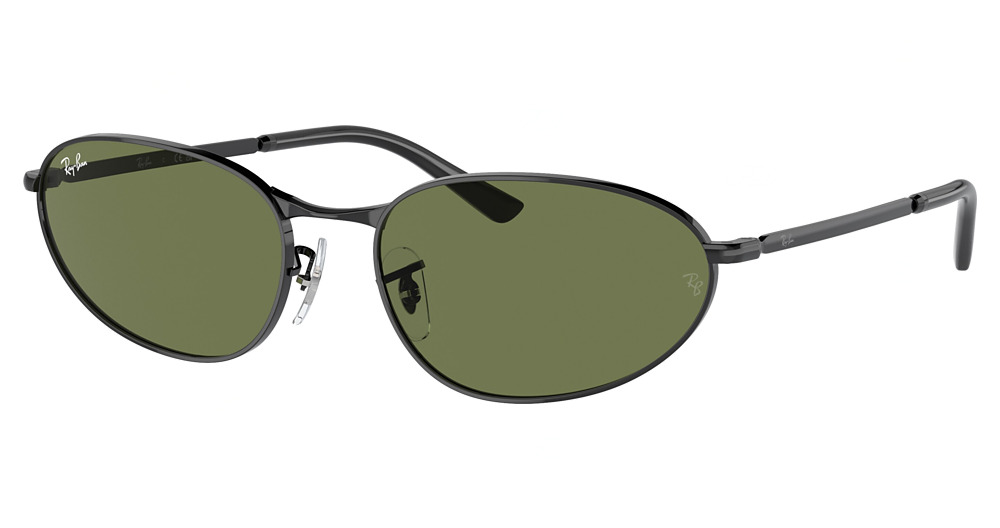 Ray-Ban RB3734 aviator sunglasses in Black/Dark Green