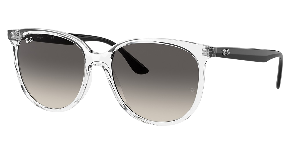 Ray-Ban RB4378F round sunglasses in Transparent/Grey Gradient