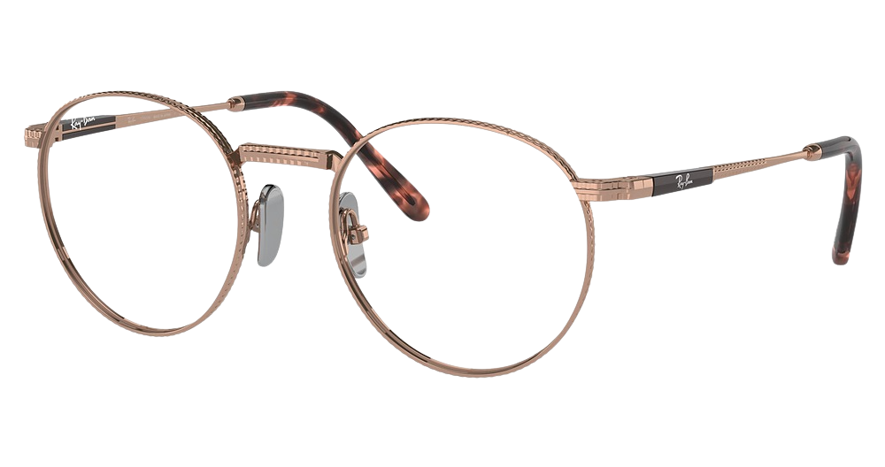 Ray-Ban RX8237V ROUND TITANIUM round eyeglasses in Rose Gold
