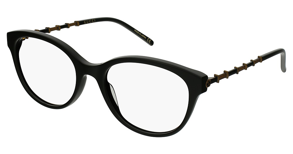 Gucci GG0656O cateye eyeglasses in Black Gold Transparent