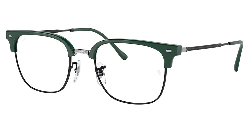 Ray-Ban RX7216F NEW CLUBMASTER round eyeglasses in Green on Black