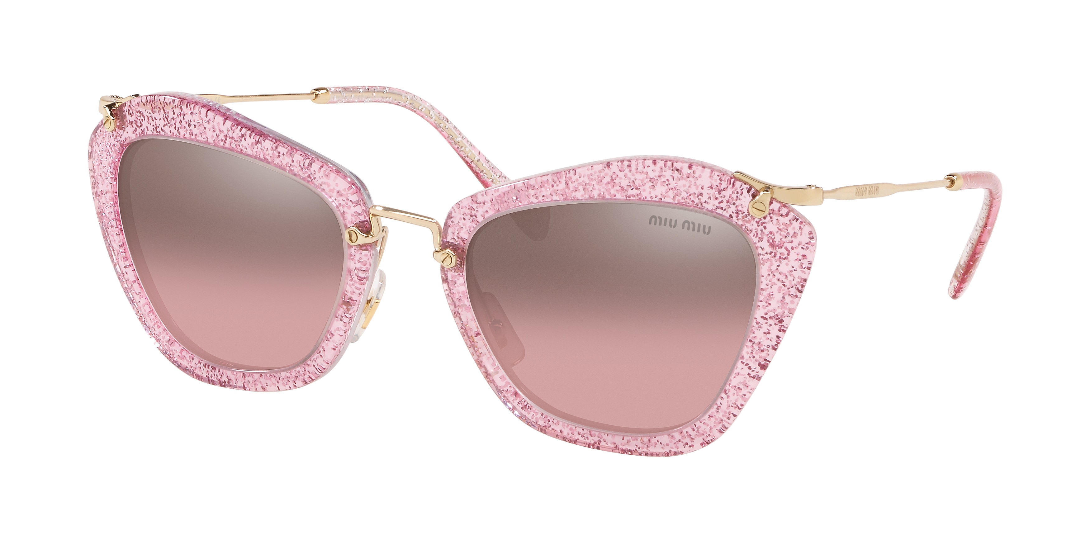 Miu Miu MU 10NS cateye sunglasses in Glitter Pink