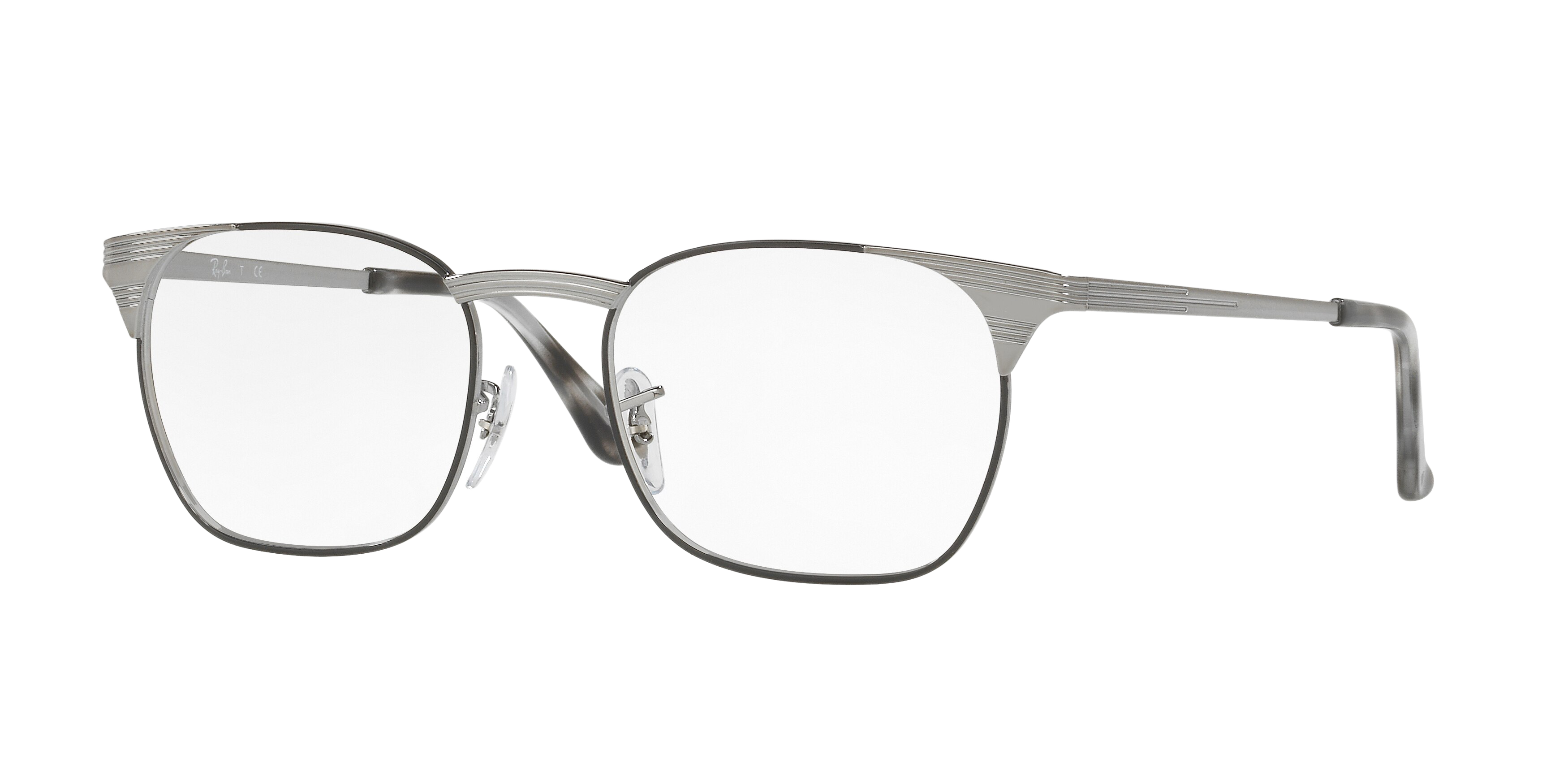 Ray-Ban RX6386 square eyeglasses in Gunmetal Top Black