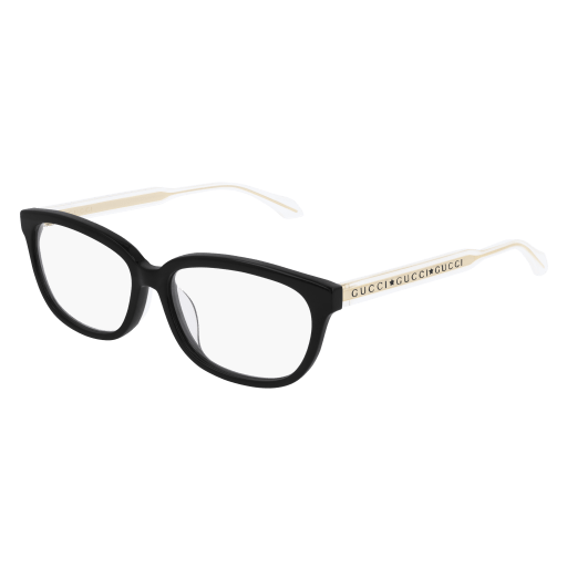Gucci GG0568OA round eyeglasses in Black Crystal Transparent