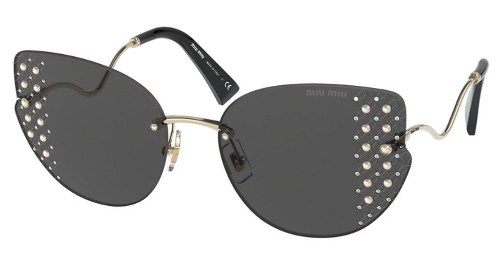 Miu Miu MU 51XS cateye sunglasses in Pale Gold/Dark Grey