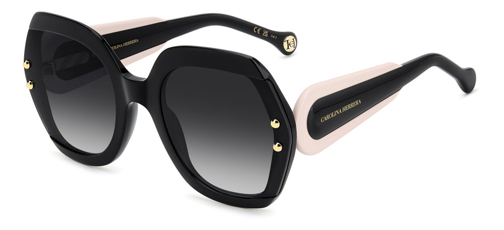 Carolina Herrera HER 0314/G/S square sunglasses in Blackpink/Dark Grey Shaded