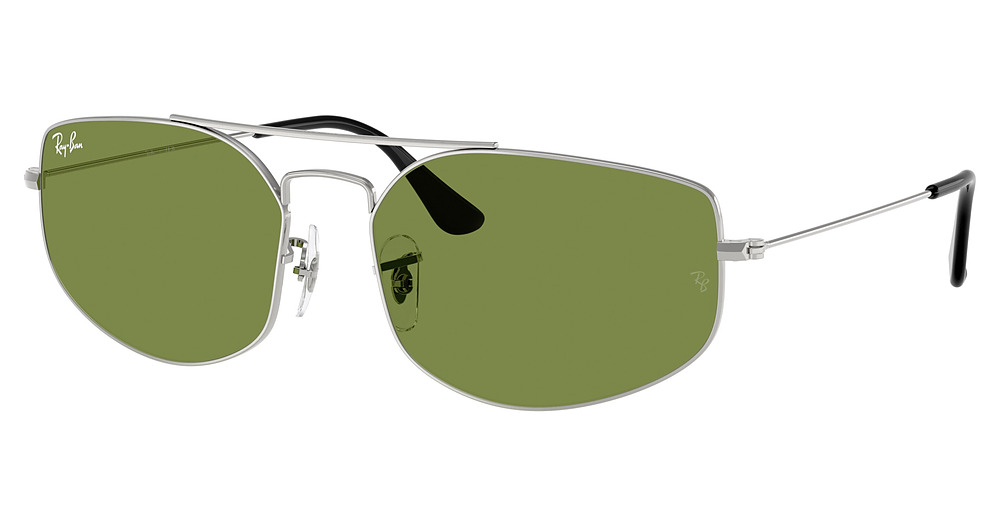 Ray-Ban RB3845 EXPLORER 5 sunglasses in Silver/Green