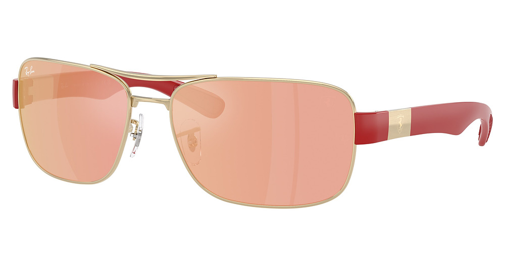 Ray-Ban RB3763M sunglasses in Pale Gold/Brown Mirror Red/Yellow