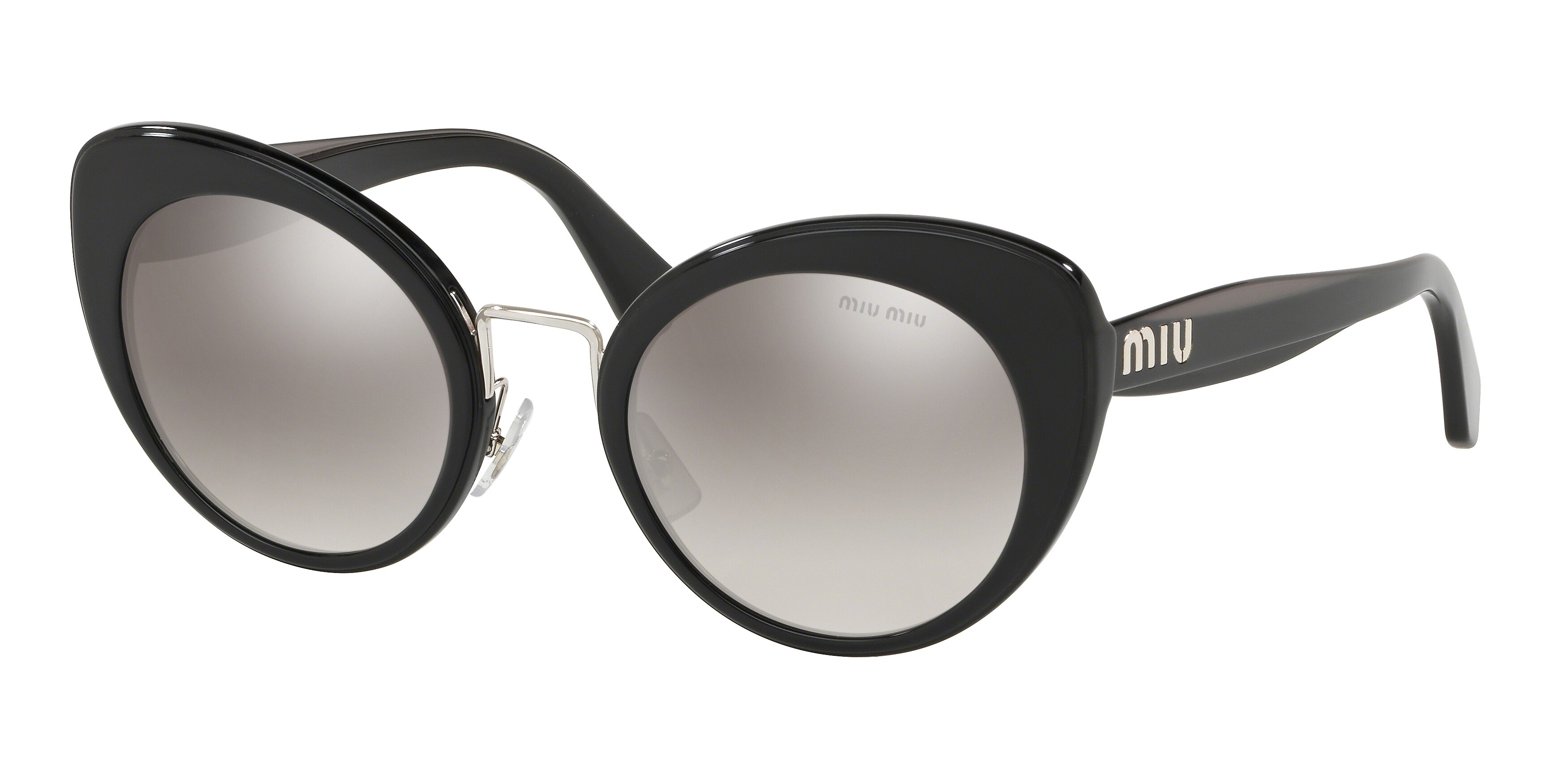 Miu Miu MU 06TS cateye sunglasses in Black Top Opal Grey