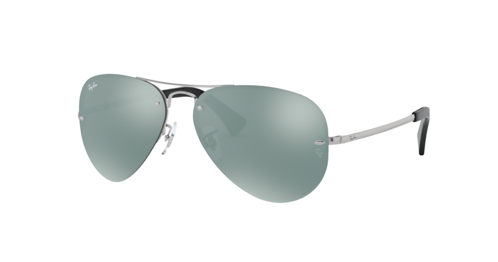 Ray-Ban RB3449 RB3449 aviator sunglasses in Silver/Green Mirror Silver