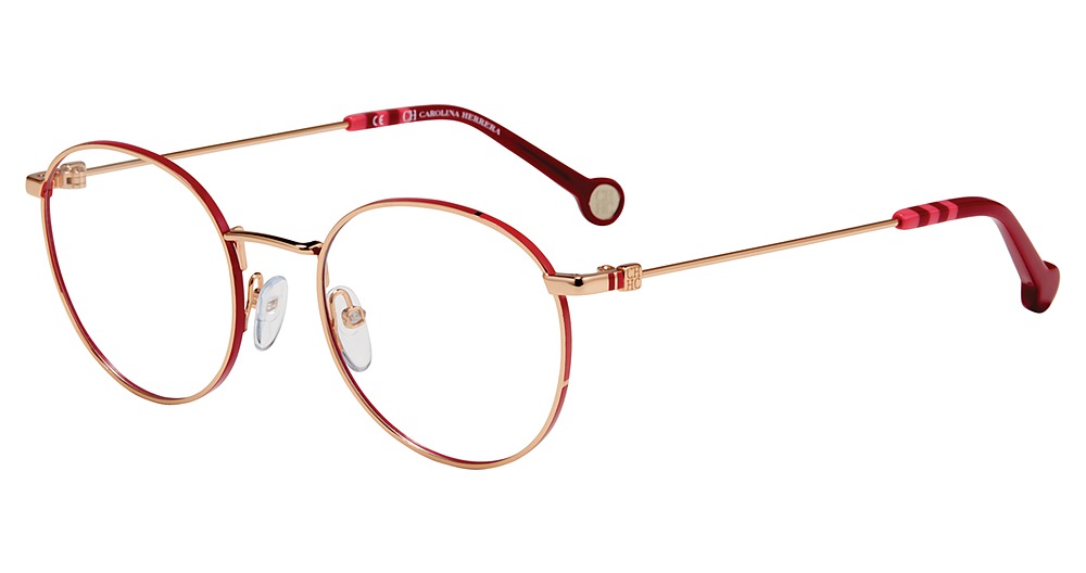 Carolina Herrera VHE167K round eyeglasses in Rose Gold 0 E59