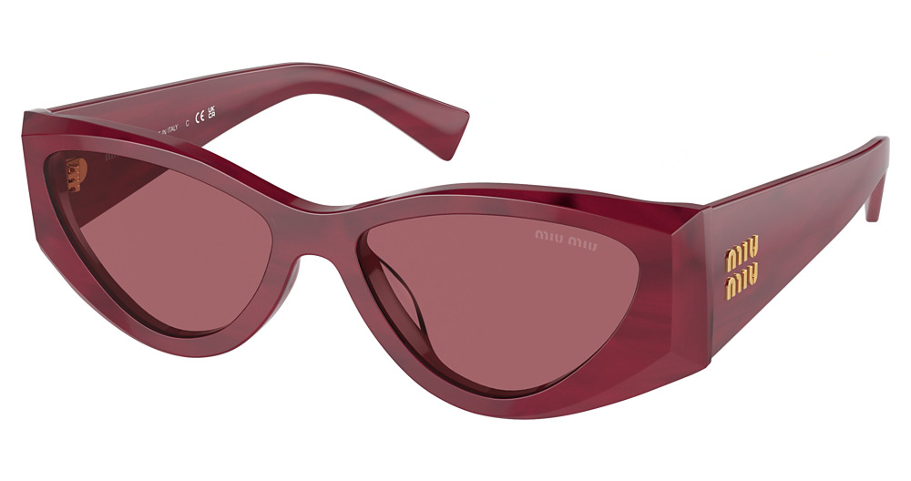 Miu Miu MU 06YS cateye sunglasses in Striped Bordeaux/Dark Violet