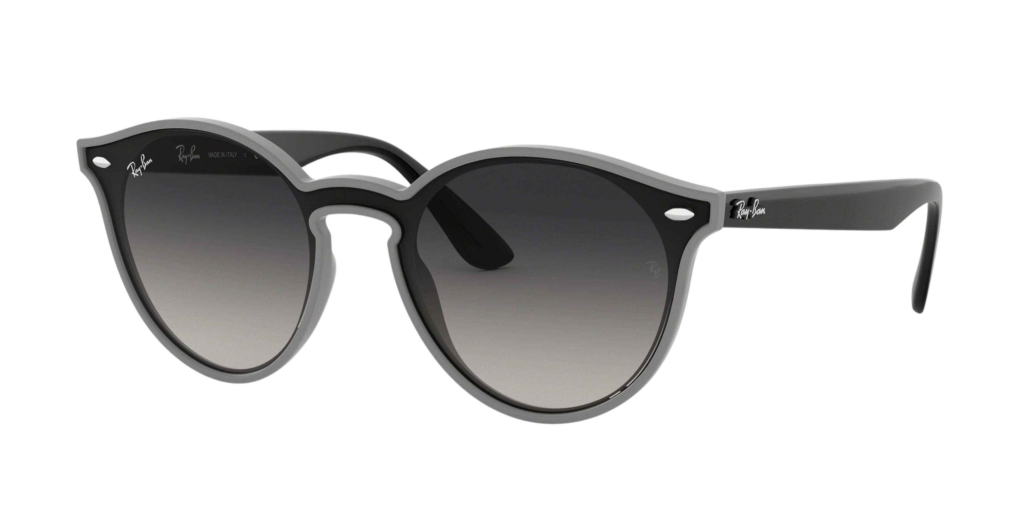 Ray-Ban RB4380NF round sunglasses in Grey Demishiny