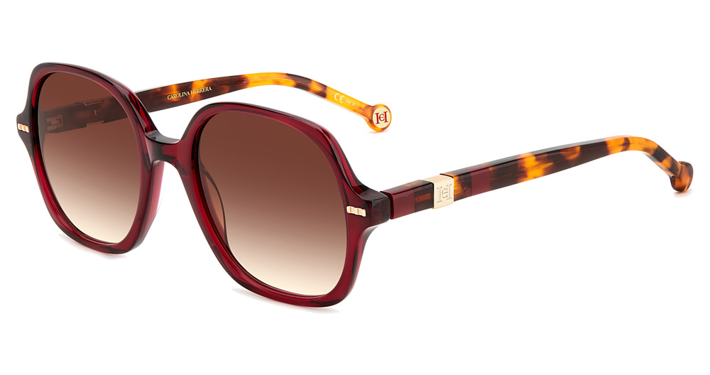 Carolina Herrera HER 0106/S square sunglasses in Burgundy Havn/Brown Shaded