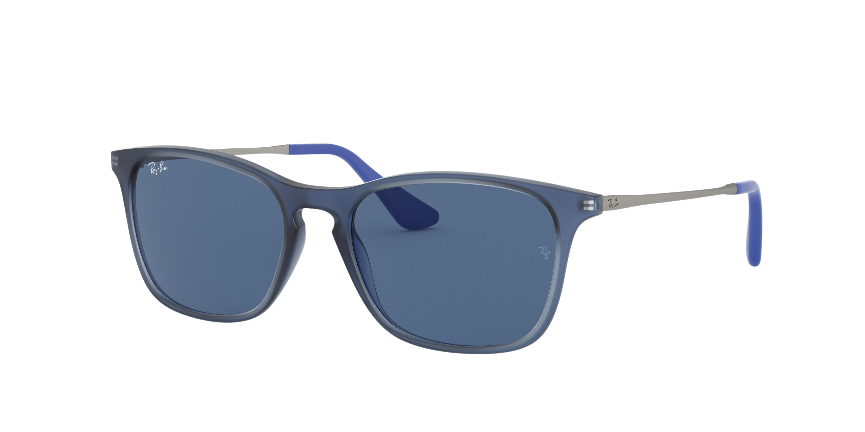 Ray-Ban RJ9061SF square sunglasses in Rubber Trasp Blue