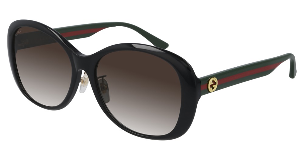 Gucci GG0849SK round sunglasses in Black Green Brown/Brown