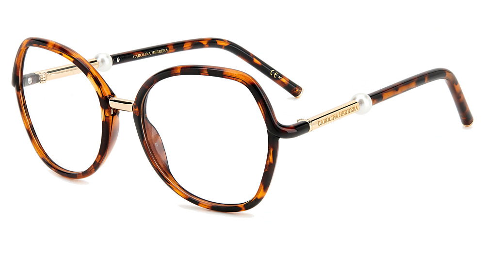 Carolina Herrera HER 0080 irregular eyeglasses in Havana