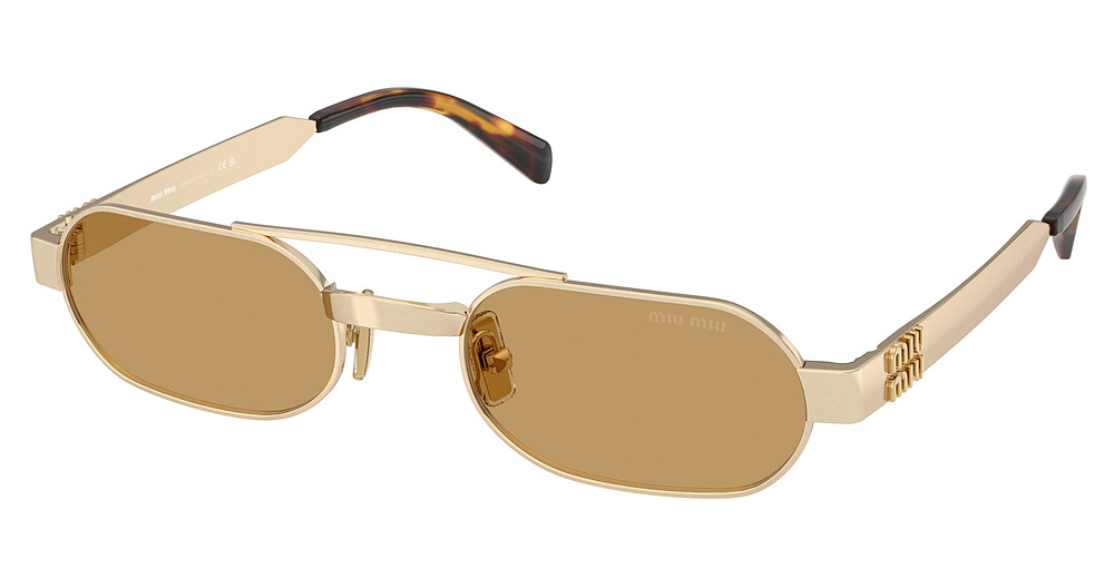Miu Miu MU B52S round sunglasses in Ancient Gold/Brown