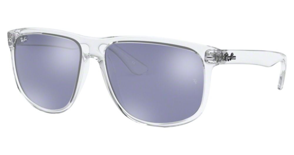 Ray-Ban RB4147 BOYFRIEND round sunglasses in Transparent/Dark Violet Mirror Silver