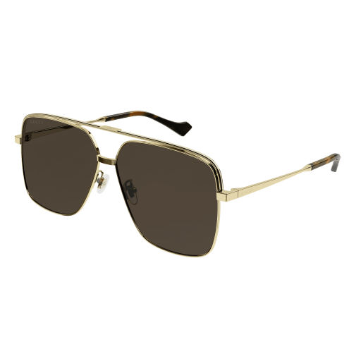 Gucci GG1099SA aviator sunglasses in Gold Gold Brown/Brown