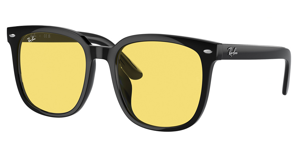 Ray-Ban RB4401D round sunglasses in Black/Yellow