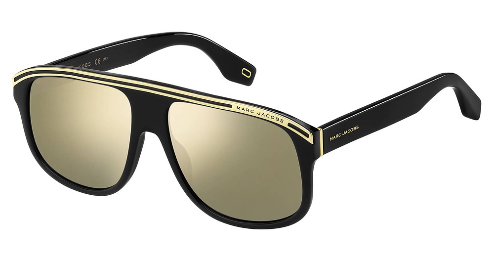 Marc Jacobs Marc 388/S rectangle sunglasses in Black/Grey Gold Mirro