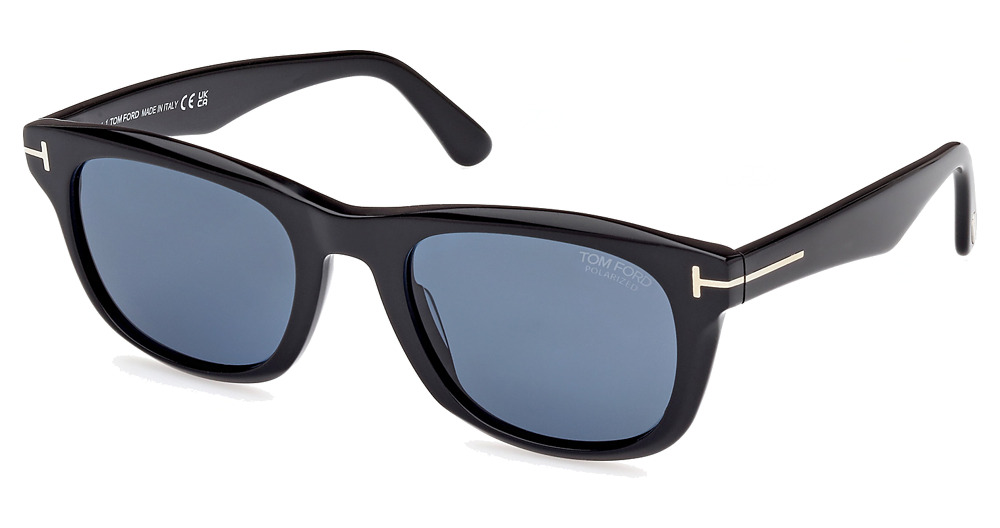 shiny black / blue polarized