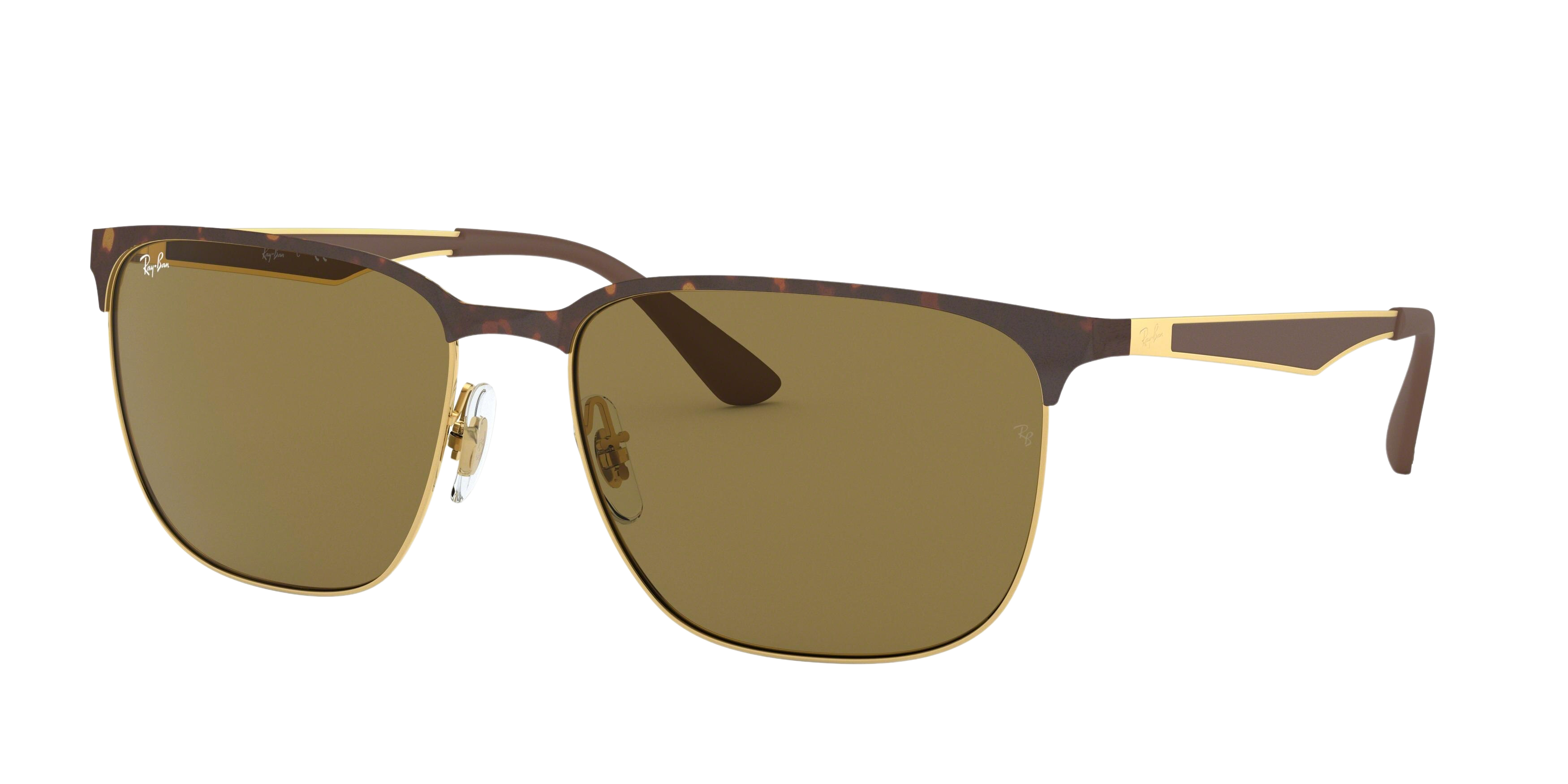 Ray-Ban RB3569 square sunglasses in Gold Top Shiny Havana