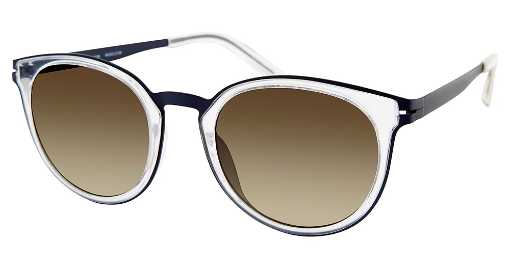 Modo 453 round sunglasses in Crystal/Navy
