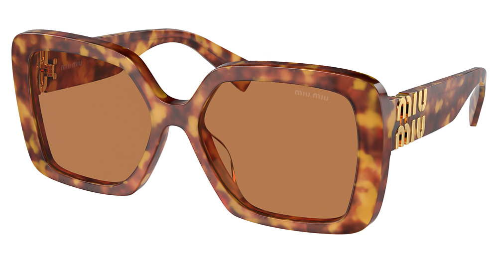 Miu Miu MU 10YS square sunglasses in Light Havana/Brown