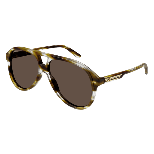 Gucci GG1286S aviator sunglasses in Havana/Brown