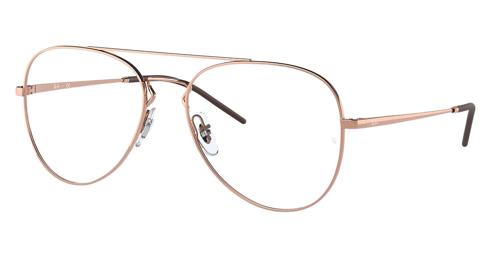 Ray-Ban RX6413 aviator eyeglasses in Rose Gold