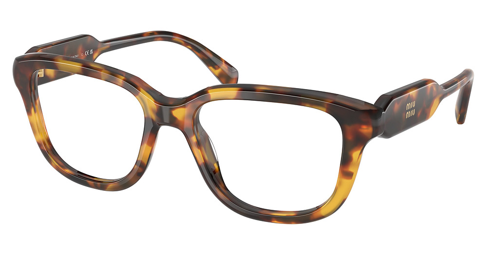 Miu Miu MU 02ZVF square eyeglasses in Honey Havana