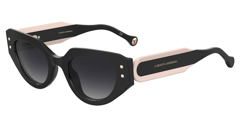 Carolina Herrera HER 0221/G/S cateye sunglasses in Blackpink/Dark Grey Shaded