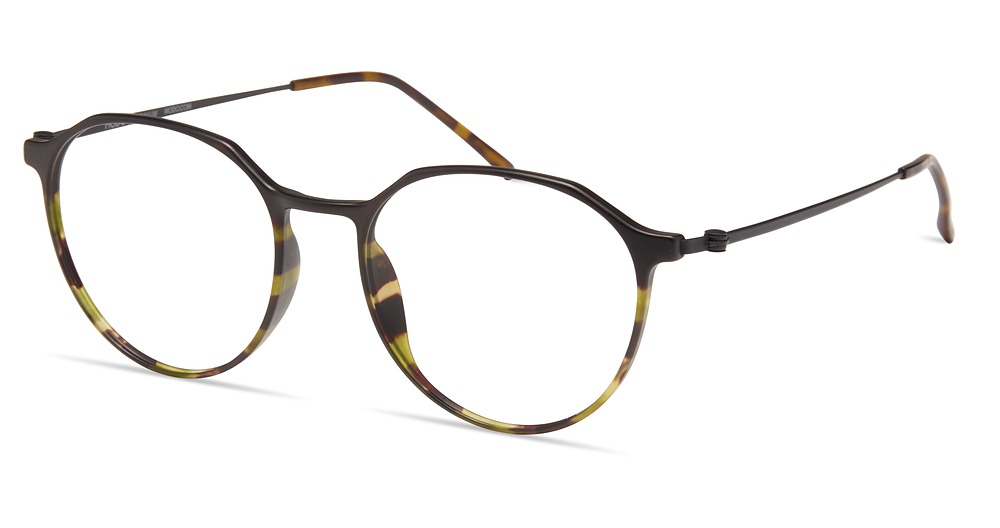 Modo 7032 round eyeglasses in Green Tort