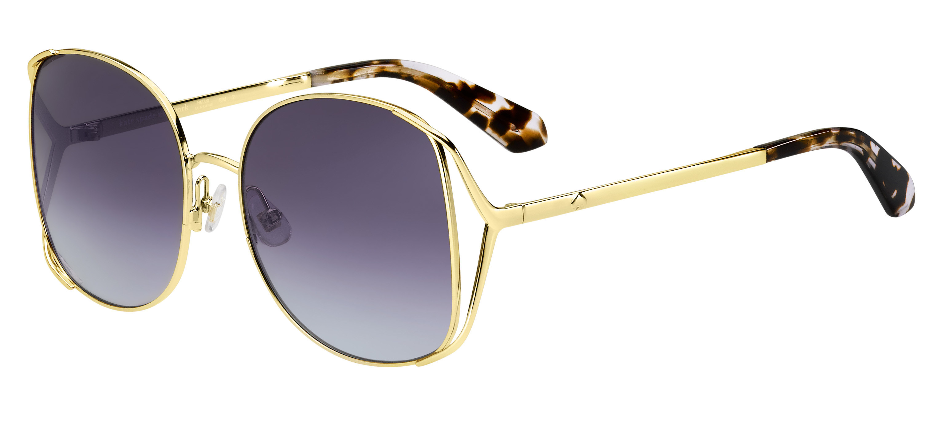 Kate Spade Emylee/G/S square sunglasses in Violet Havana (Dg Smoke Gradient)