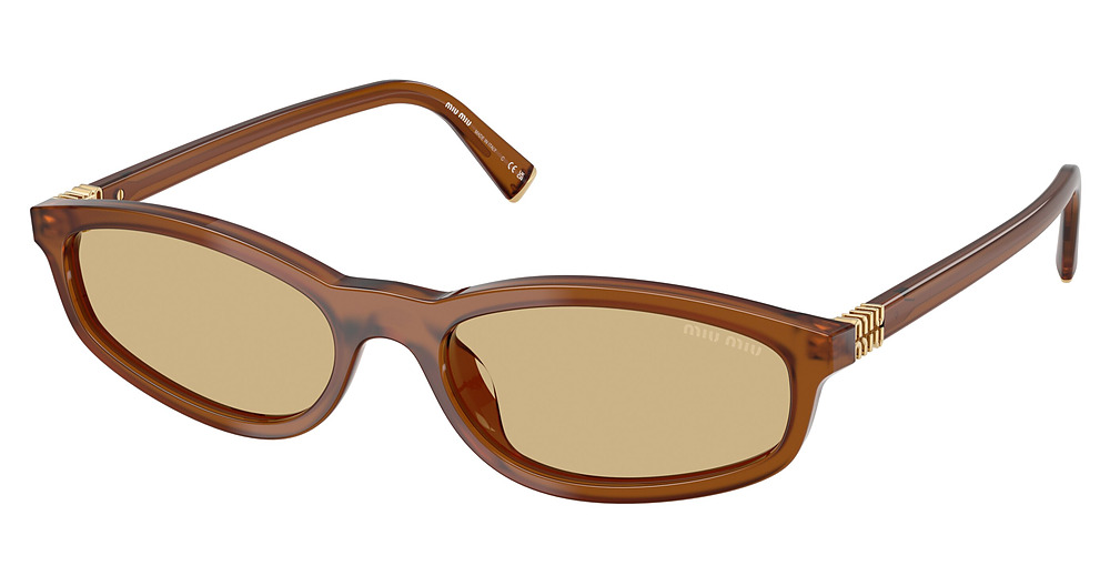 Miu Miu MU A06S round sunglasses in Opal Ambra/Yellow