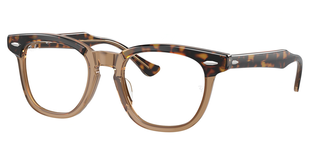 Ray-Ban RY9098V round eyeglasses in Havana on Transparent