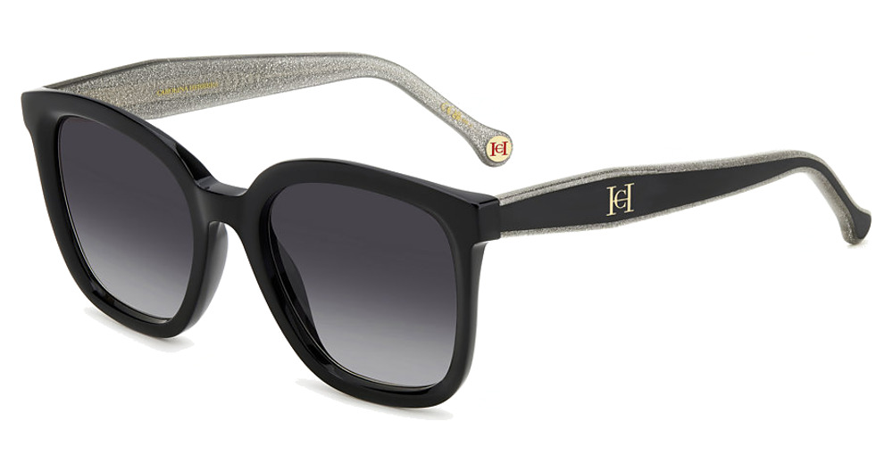 Carolina Herrera HER 0225/G/S square sunglasses in Blck Silv/Dark Grey Shaded