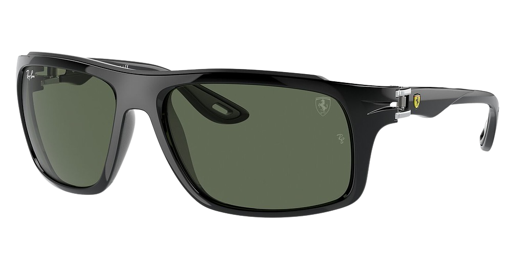 Ray-Ban RB4364M rectangle sunglasses in Black/Dark Green
