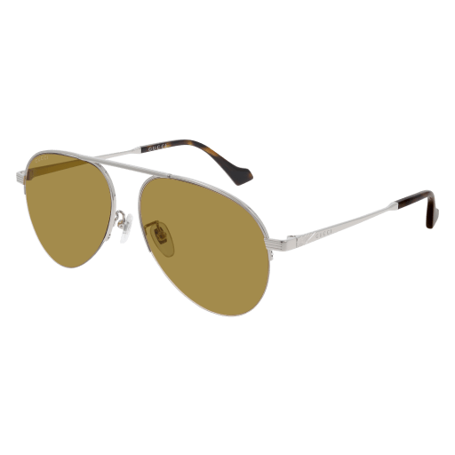 Gucci GG0742S aviator sunglasses in Silver Silver Yellow/Nylon