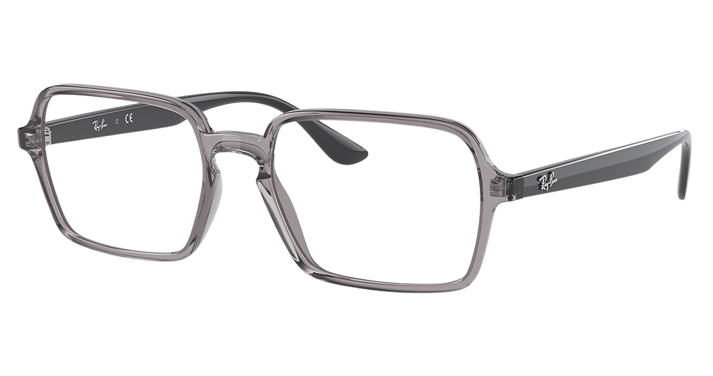 Ray-Ban RX7198 rectangle eyeglasses in Transparent Grey