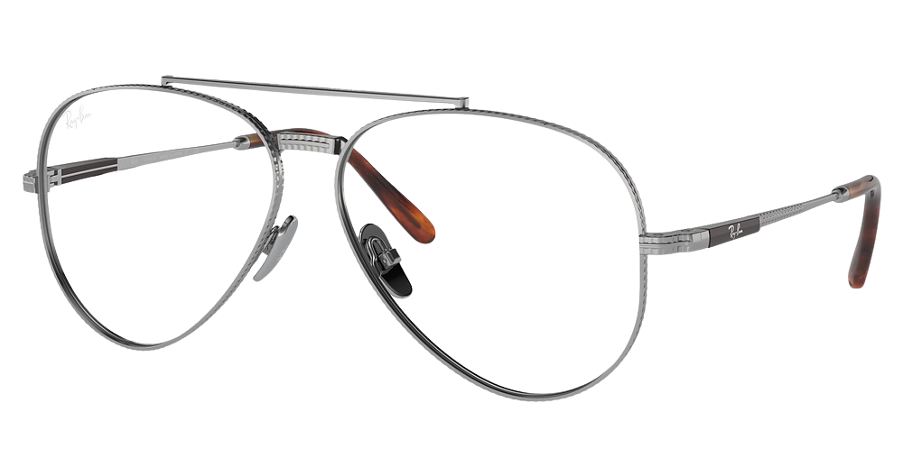 Ray-Ban RX8225V AVIATOR TITANIUM aviator eyeglasses in Silver