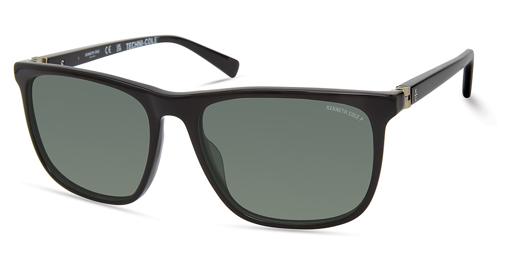 shiny black / green polarized