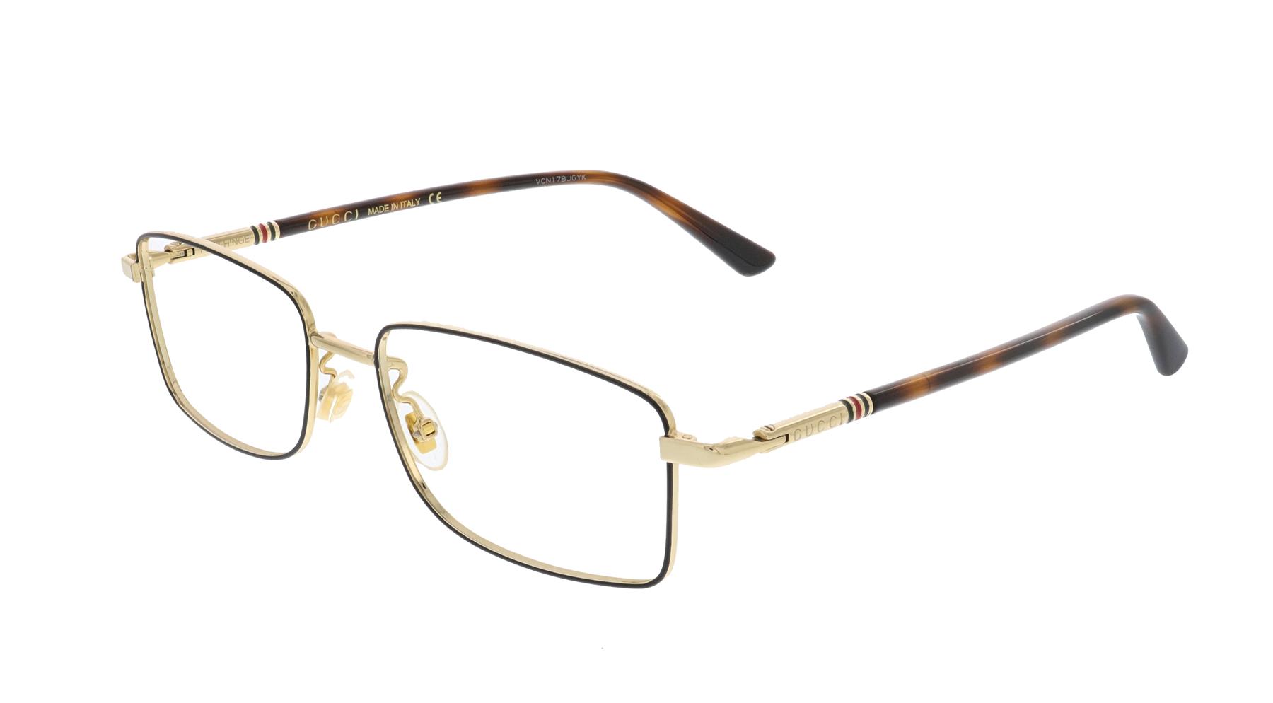 Gucci GG0391O rectangle eyeglasses in Blue Havana Transparent